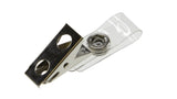 0.067 EACH! - Pack of 500 - 2.75" Vinyl 2 Hole Badge Strap Clip Nickel Plated Steel CLEAR (SRX2105-2000)