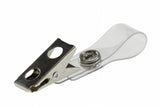 0.07 EACH! - Pack of 100 - 3.5" Vinyl 2 Hole Badge Strap Clip Nickel Plated Steel CLEAR (SRX2105-3100)