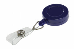 0.40 EACH! - Pack of 25 - Standard ID Badge Reel Round Belt Clip BLUE (SRX2120-3032)