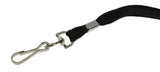 0.20 EACH! - Pack of 100 - 3/8" Flat Braid Woven Lanyard w/Nickel plated steel swivel hook BLACK (SRX2135-3501)