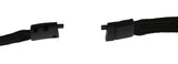 0.23 EACH! - Pack of 100 - 3/8" Flat Braid Breakaway Woven Lanyard w/Wide plastic "No-Twist" hook BLACK (SRX2137-4744)